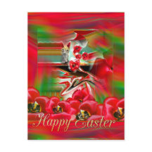 Spring Revival Abstract Easter Art Briefkaart