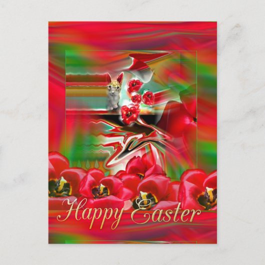Spring Revival Abstract Easter Art Briefkaart (Voorkant)