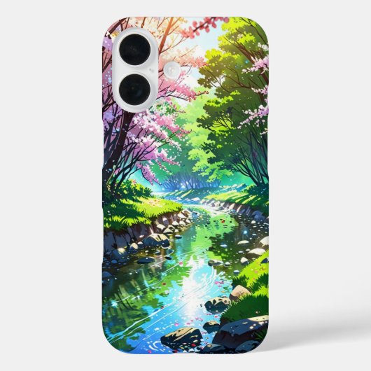 Spring River in het bos - Anime Landscape Case-Mate iPhone Case (Achterkant)