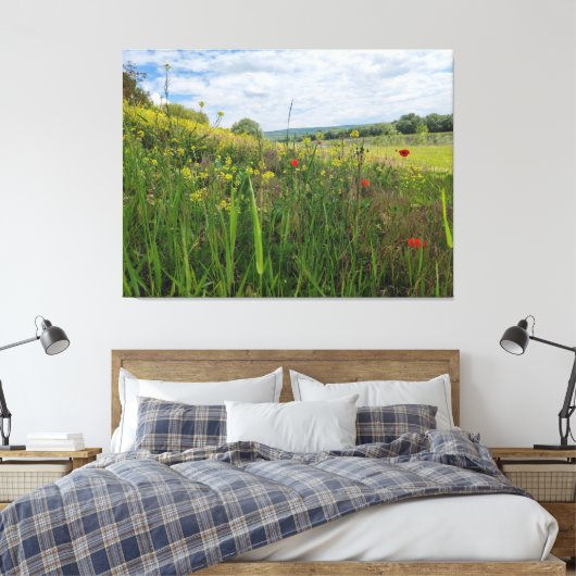 Spring riverside fotografie canvas afdruk (Insitu (Slaapkamer))