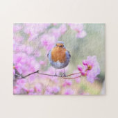 Spring Robin Bird Blossom Legpuzzel (Horizontaal)