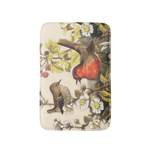 Spring Robin Birds Red Birding Badmat (Voorkant Verticaal)