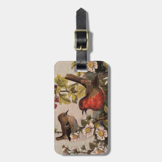 Spring Robin Birds Red Birding Bagagelabel (Voorkant verticaal)
