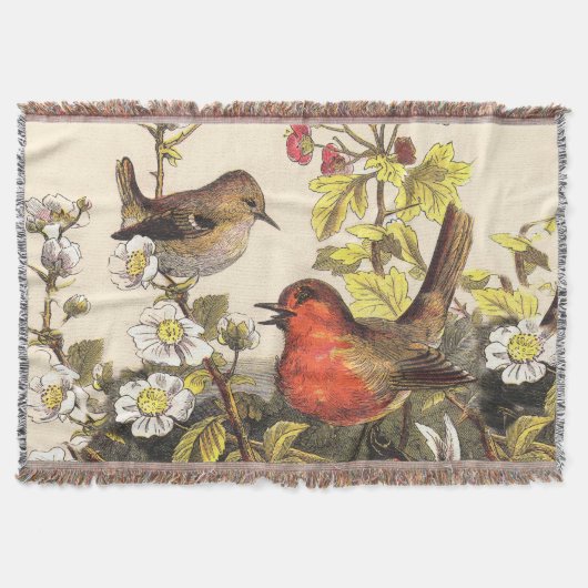 Spring Robin Birds Red Birding Deken (Voorkant)