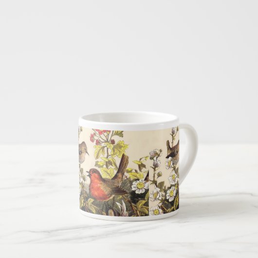 Spring Robin Birds Red Birding Espresso Kop (Voorkant rechts)