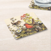 Spring Robin Birds Red Birding Kartonnen Onderzetters (Schuin)