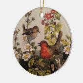 Spring Robin Birds Red Birding Keramisch Ornament (Links)