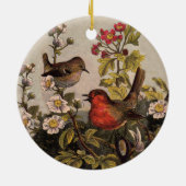 Spring Robin Birds Red Birding Keramisch Ornament (Achterkant)