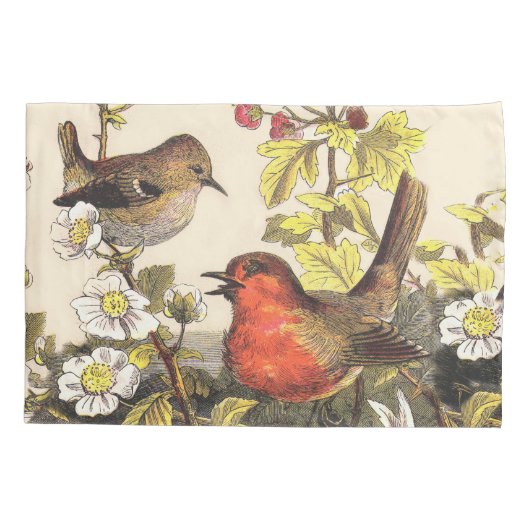 Spring Robin Birds Red Birding Kussensloop (Achterkant)