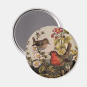 Spring Robin Birds Red Birding Magneet (Voorkant / Achterkant)