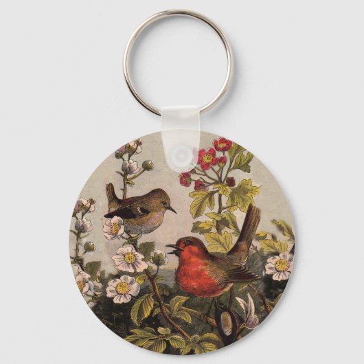 Spring Robin Birds Red Birding Sleutelhanger (Voorkant)