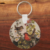 Spring Robin Birds Red Birding Sleutelhanger (Voorkant)
