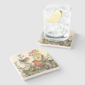 Spring Robin Birds Red Birding Stenen Onderzetter (Zijkant)