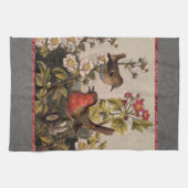 Spring Robin Birds Red Birding Theedoek (Horizontaal)