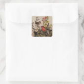 Spring Robin Birds Red Birding Vierkante Sticker (Tas)