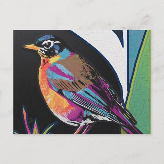 Spring Robin Collage Briefkaart (Voorkant)