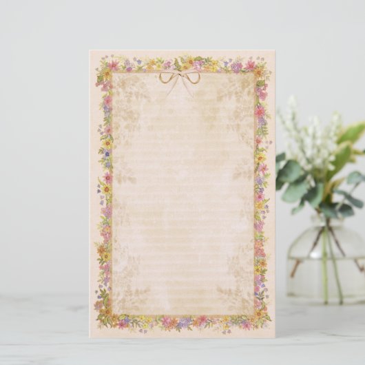Spring Romance - Peach Briefpapier (Staand voorkant)