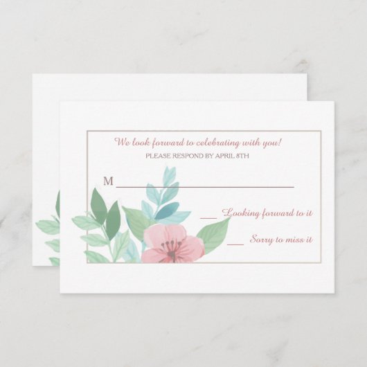 Spring Romance Response Kaarten (Voorkant / Achterkant)