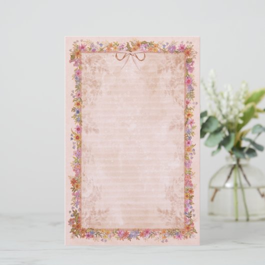 Spring Romance - Roze Briefpapier (Staand voorkant)