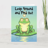 Spring rond en kom erachter grappige kikker Valent Feestdagen Kaart (Voorkant)