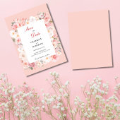 Spring Roos Blush Roze Lijst bruiloft Save The Date