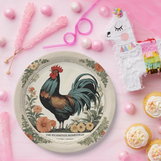 Spring Rooster Papieren Bordje (Feest)