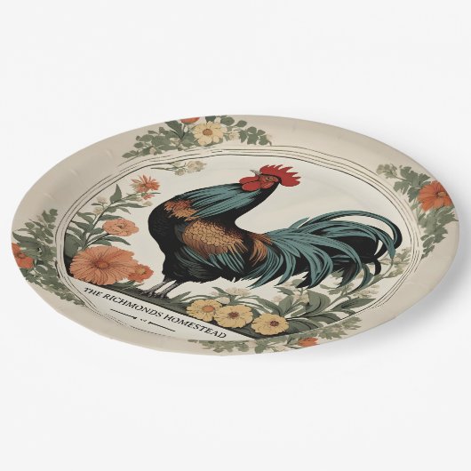 Spring Rooster Papieren Bordje (Gekanteld)