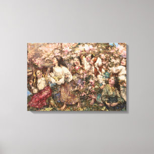 Spring Roundelay (door Edward Atkinson Hornel) Canvas Afdruk
