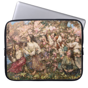 Spring Roundelay (door Edward Atkinson Hornel) Laptop Sleeve