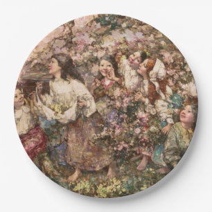 Spring Roundelay (door Edward Atkinson Hornel) Papieren Bordje