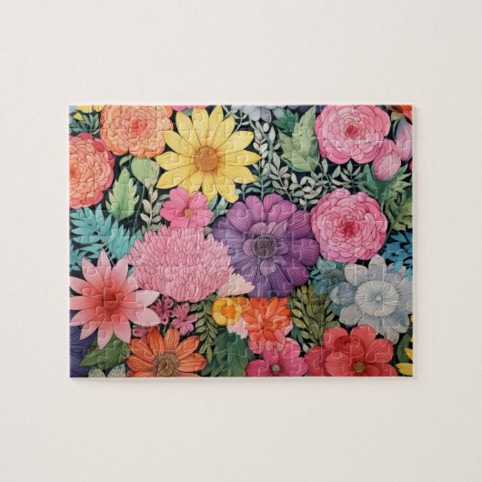 Spring roze bloemenachtergrond poster legpuzzel (Horizontaal)