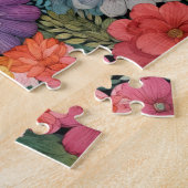 Spring roze bloemenachtergrond poster legpuzzel (Zijkant)