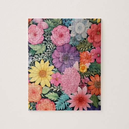 Spring roze bloemenachtergrond poster legpuzzel (Verticaal)
