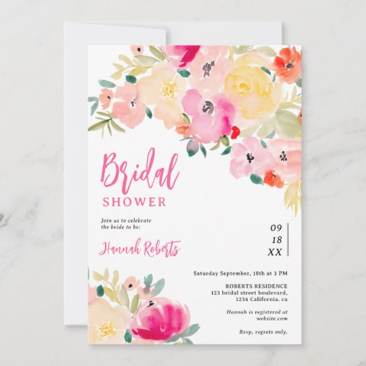 Spring roze boho chique tuin bloemig vrijgezellenf kaart (Voorkant)