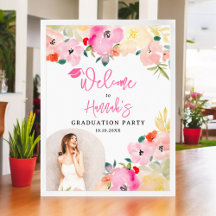 Spring roze boho tuin bloemig afstuderen welkom