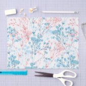 Spring roze en Blue Floral Plant Pattern Tissuepapier (Craft)