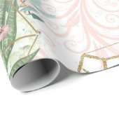 Spring roze en Mint Glitter Succulents Cadeaupapier (Rol Hoek)