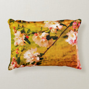 Spring roze en witte bloesems Abstract Accent Kussen
