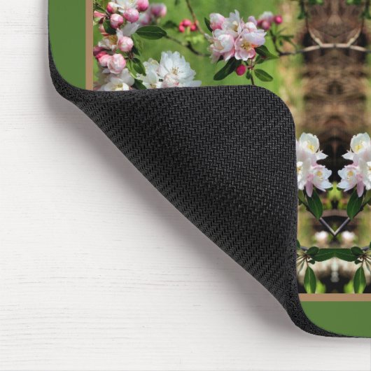 Spring roze en witte bloesems Abstract Muismat (Hoek)