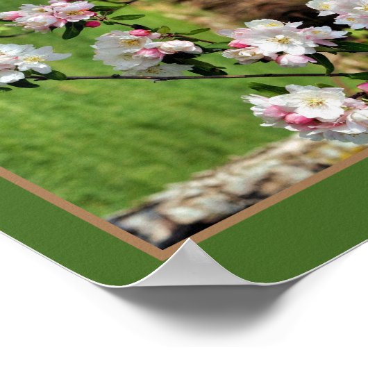 Spring roze en witte bloesems Abstract Poster (Hoek)