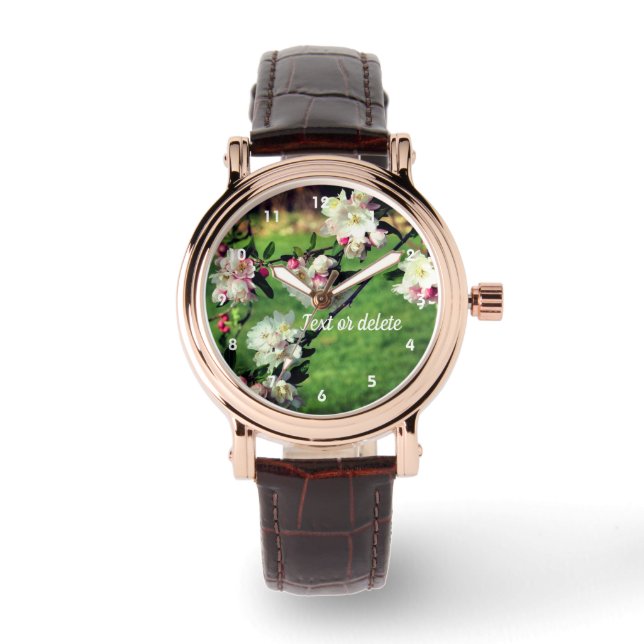 Spring roze en witte bloesems horloge (Voorkant)