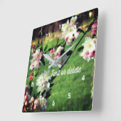 Spring roze en witte bloesems   vierkante klok (Hoek)