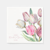 Spring roze en witte tulpen Vrijgezellenfeest Servet (Voorkant)