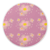 Spring roze Flowers Keramische Knop (Voorkant)