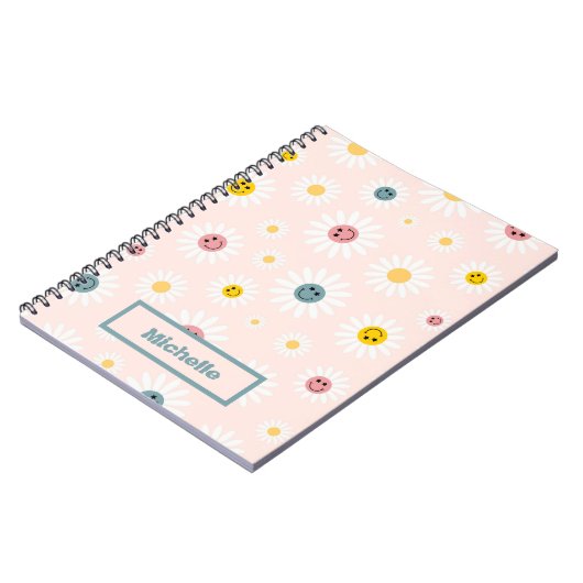 Spring roze Kleurrijke Abstracte  op maat Notitieboek (Linkerzijde)