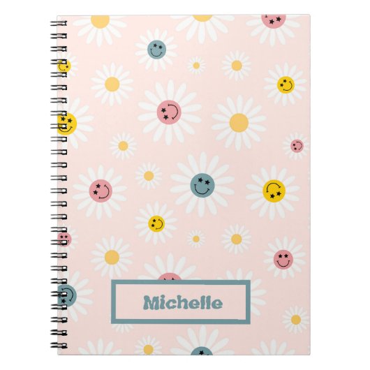 Spring roze Kleurrijke Abstracte  op maat Notitieboek (Voorkant)