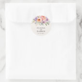 Spring Roze Lila Perzik Pastels Wedding Sticker (Tas)