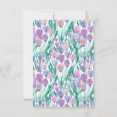 Spring roze Paarse Tulip Floral Waterverf Bedankkaart (Achterkant)