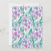 Spring roze Paarse Tulip Floral Waterverf Kaart (Achterkant)