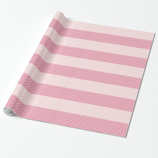 Spring roze patronen cadeaupapier (Uitgerold)